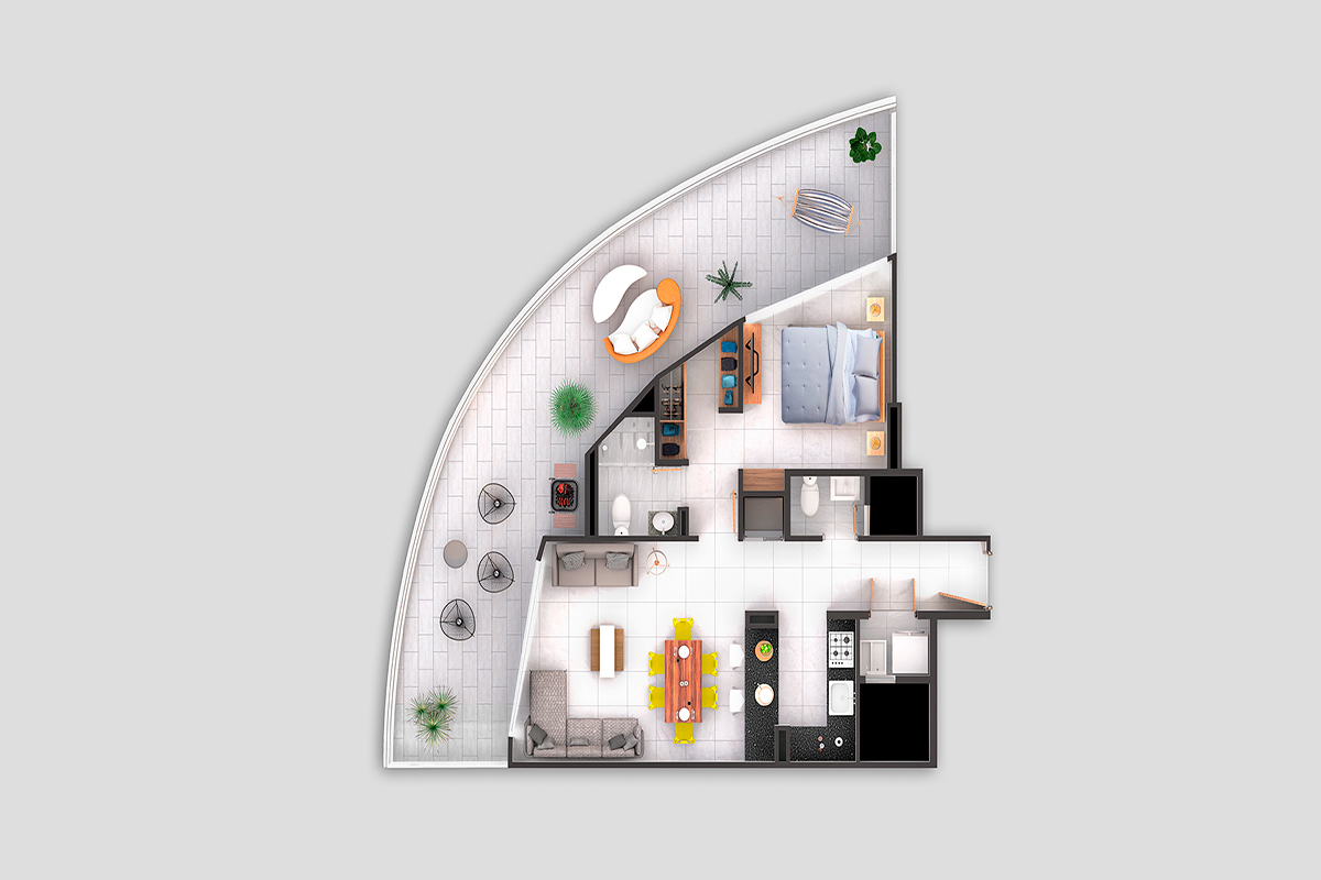 Proyectos Sobre Planos Castelo Apartamento en venta Bolívar Cartagena Serena Del Mar 54 m2 Habitaciones 2 Baños 2 Garajes 1 Precio $745000000