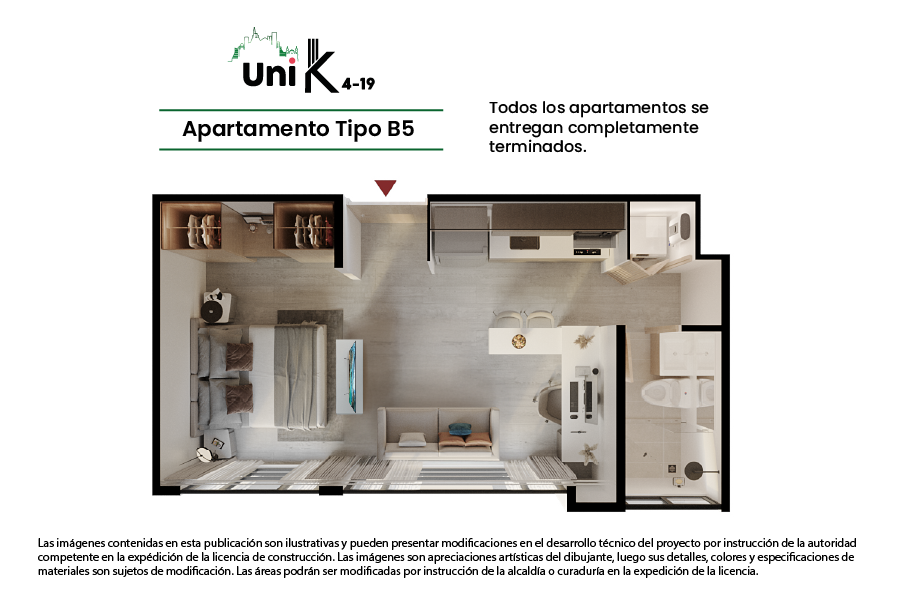 Proyectos Vivienda Nueva Uni K 4-19 Apartaestudio en venta Cundinamarca Bogotá Las Nieves 28 m2 Habitaciones 1 Baños 1 Garajes 0 Precio $323000000