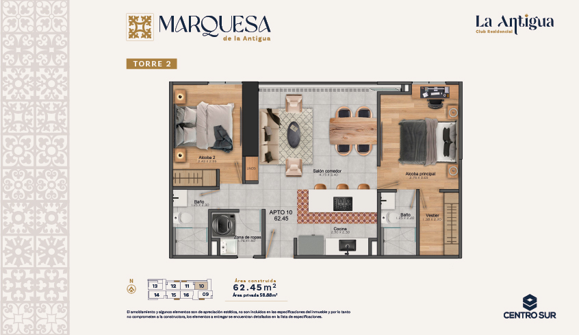 Proyectos Vivienda Nueva Marquesa De La Antigua Apartamento en venta Antioquia La Estrella La Ferreira 62 m2 Habitaciones 2 Baños 2 Garajes 1 Precio $414900000