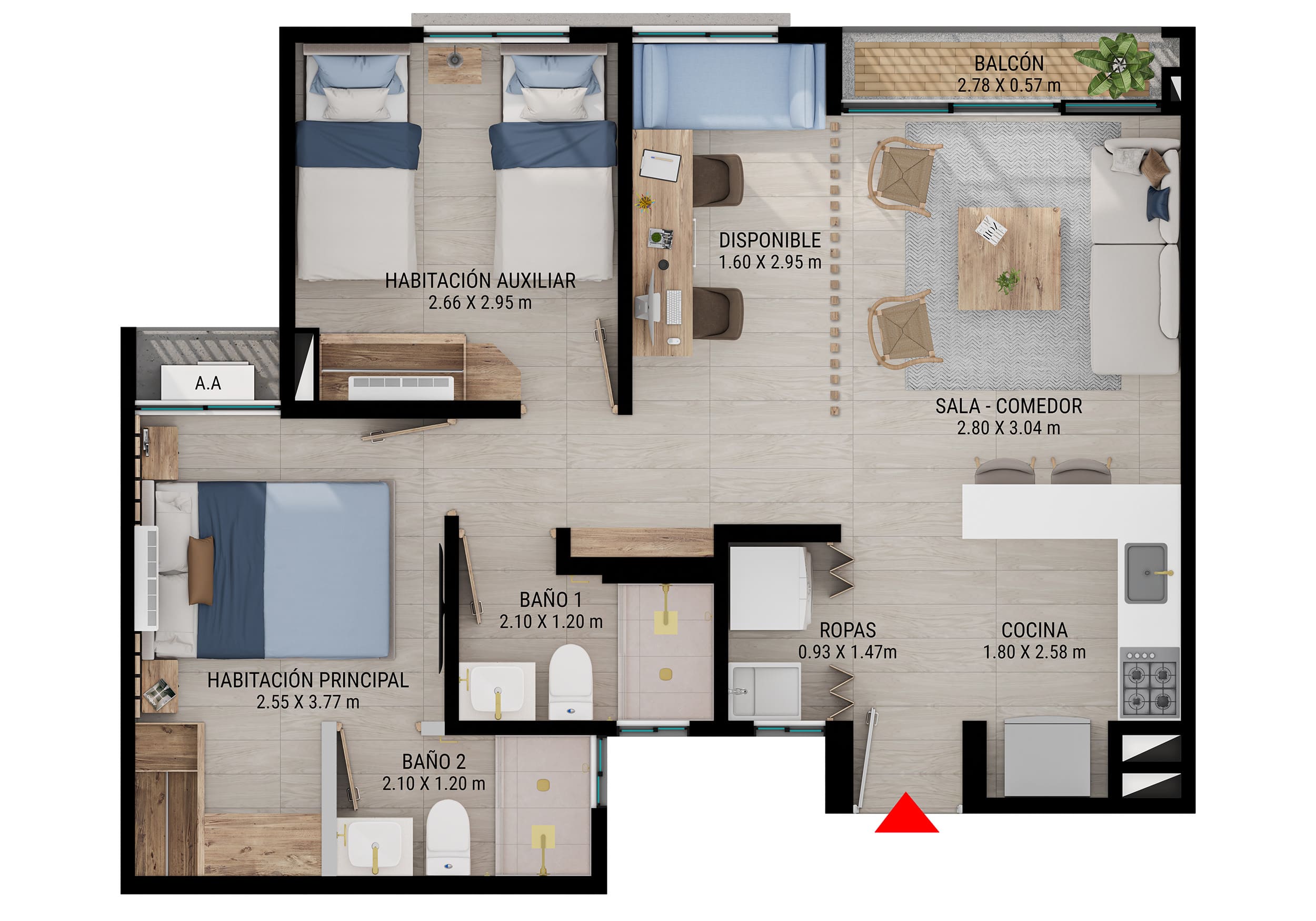 Proyectos Entrega Inmediata Orizzo Apartamento en venta Atlántico Puerto Colombia Otros 54 m2 Habitaciones 2 Baños 2 Garajes 0 Precio $226260000