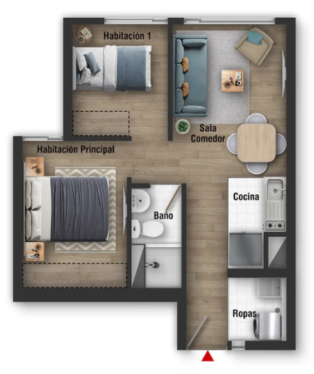 Proyectos Vivienda Nueva Murales Apartamento en venta Cundinamarca Bogotá Las Brisas 36 m2 Habitaciones 2 Baños 1 Garajes 0 Precio $288000000