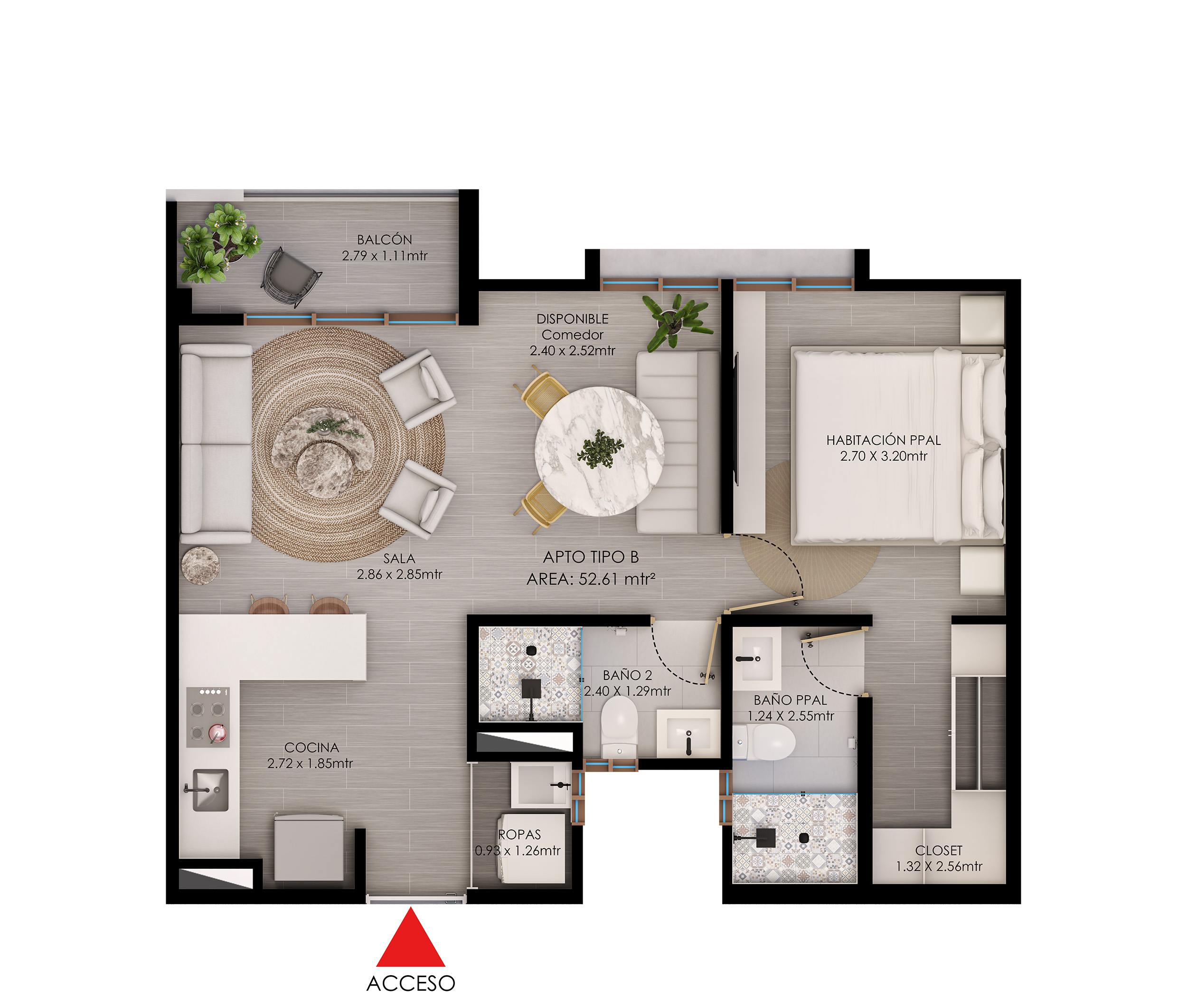  en undefined Undefined Undefined Undefined 52 m2 Habitaciones 1 Baños 2 Garajes 1 Precio $571000000