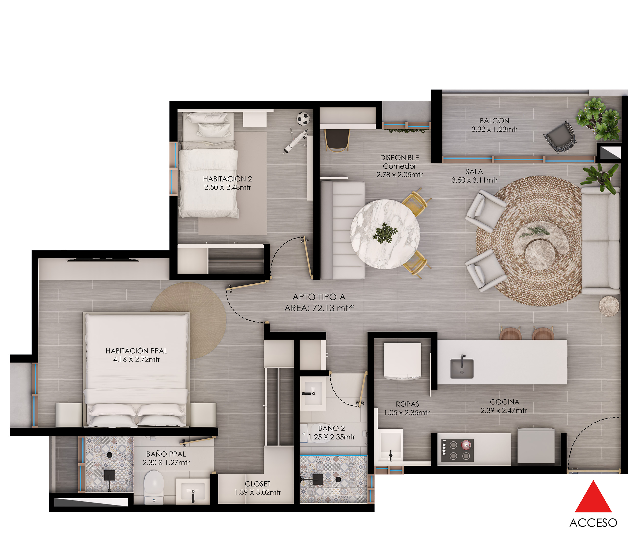 Proyectos Sobre Planos Atrio De Pance Apartamento en venta Valle Del Cauca Cali Cnd Pance Campestre 72 m2 Habitaciones 2 Baños 2 Garajes 1 Precio $760430500