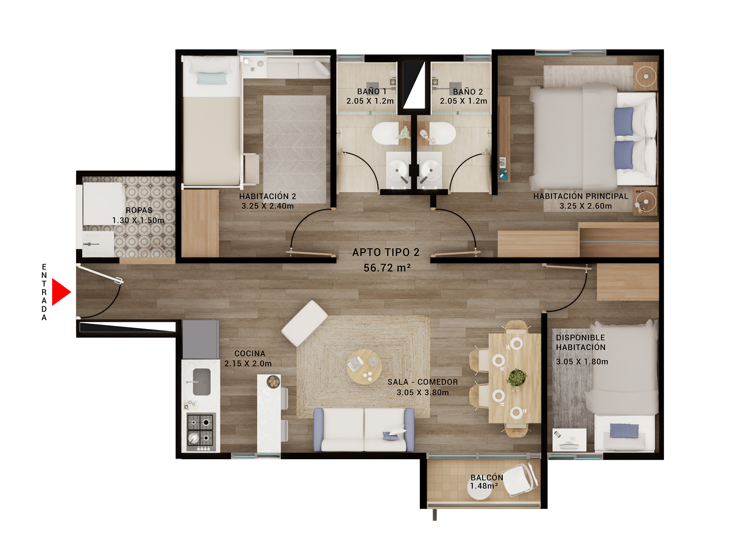Proyectos Vivienda Nueva Cian Apartamento en venta Cundinamarca Girardot Togorama 56 m2 Habitaciones 3 Baños 2 Garajes 0 Precio $238140000