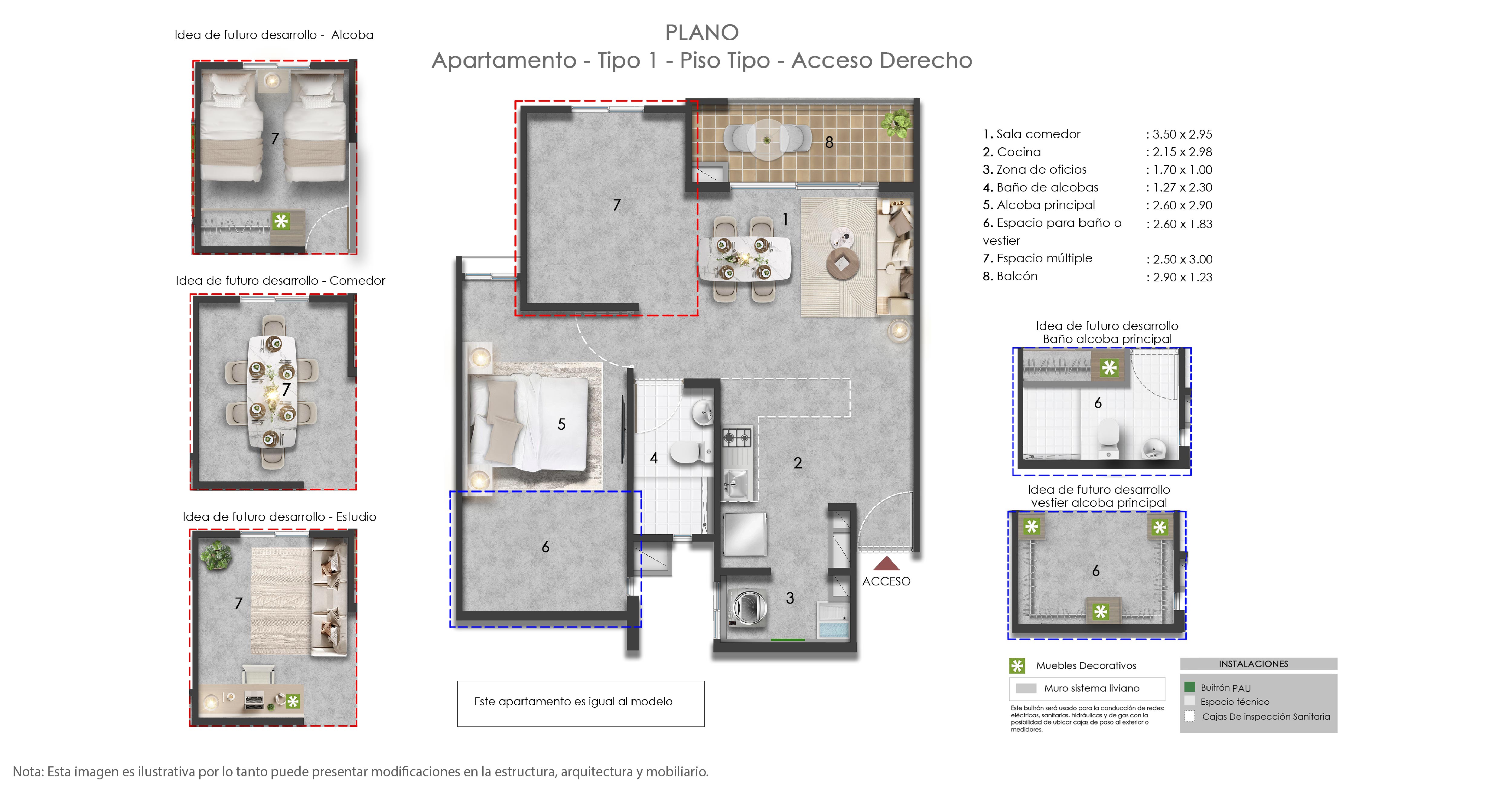 Proyectos Sobre Planos Orellana Apartamento en venta Valle Del Cauca Cali Encanto Del Valle 54 m2 Habitaciones 2 Baños 1 Garajes 1 Precio $282267076