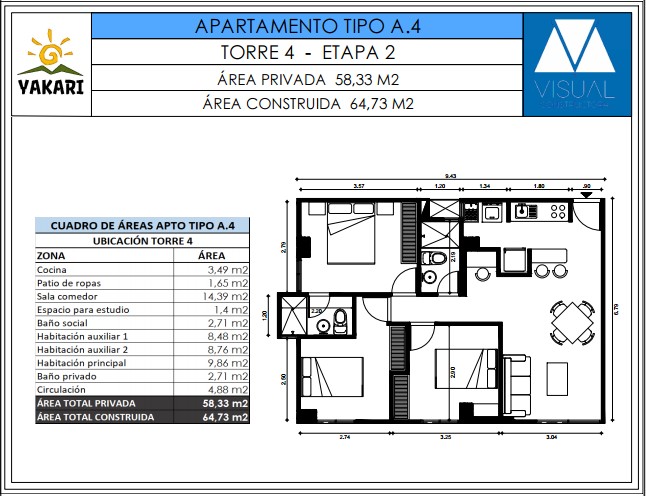  en undefined Undefined Undefined Undefined 58 m2 Habitaciones 3 Baños 2 Garajes 0 Precio $239501000