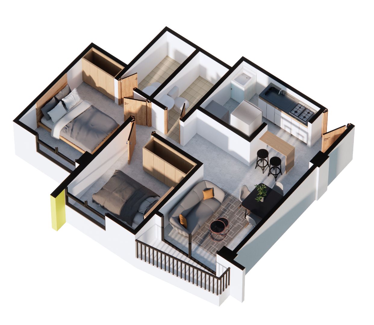 Proyectos Vivienda Nueva Torre 3 Apartamento en venta Quindío Armenia Monteprado 46 m2 Habitaciones 2 Baños 2 Garajes 0 Precio $166175700