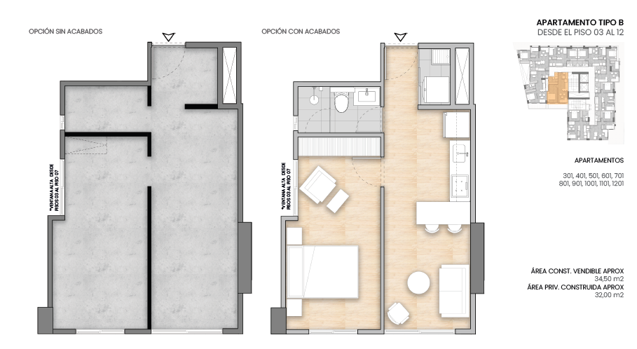 Proyectos Vivienda Nueva La Cité Apartamentos Apartamento en venta Cundinamarca Bogotá Lago Gaitán El Lago 34 m2 Habitaciones 1 Baños 1 Garajes 0 Precio $345240000