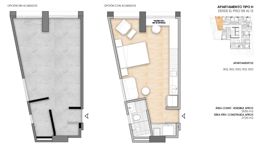 Proyectos Vivienda Nueva La Cité Apartamentos Apartamento en venta Cundinamarca Bogotá Lago Gaitán El Lago 29 m2 Habitaciones 1 Baños 1 Garajes 0 Precio $323870000