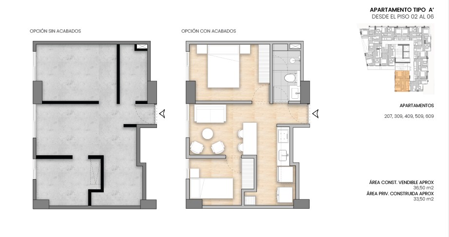 Proyectos Vivienda Nueva La Cité Apartamentos Apartamento en venta Cundinamarca Bogotá Lago Gaitán El Lago 36 m2 Habitaciones 2 Baños 1 Garajes 0 Precio $369900000