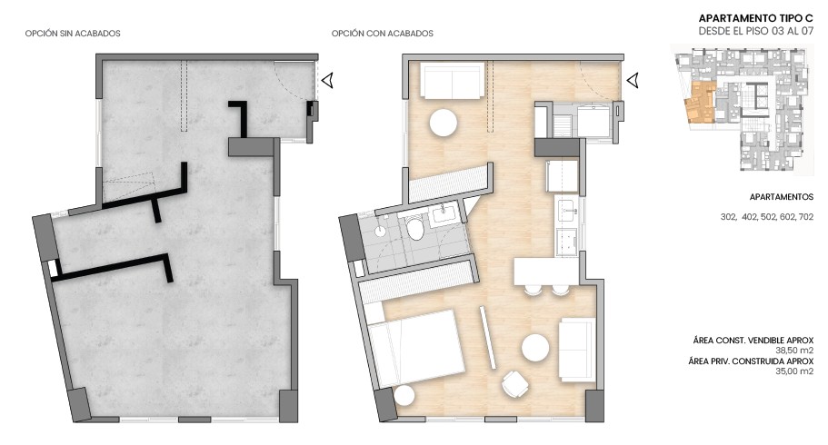 Proyectos Vivienda Nueva La Cité Apartamentos Apartamento en venta Cundinamarca Bogotá Lago Gaitán El Lago 38 m2 Habitaciones 1 Baños 2 Garajes 0 Precio $384070000