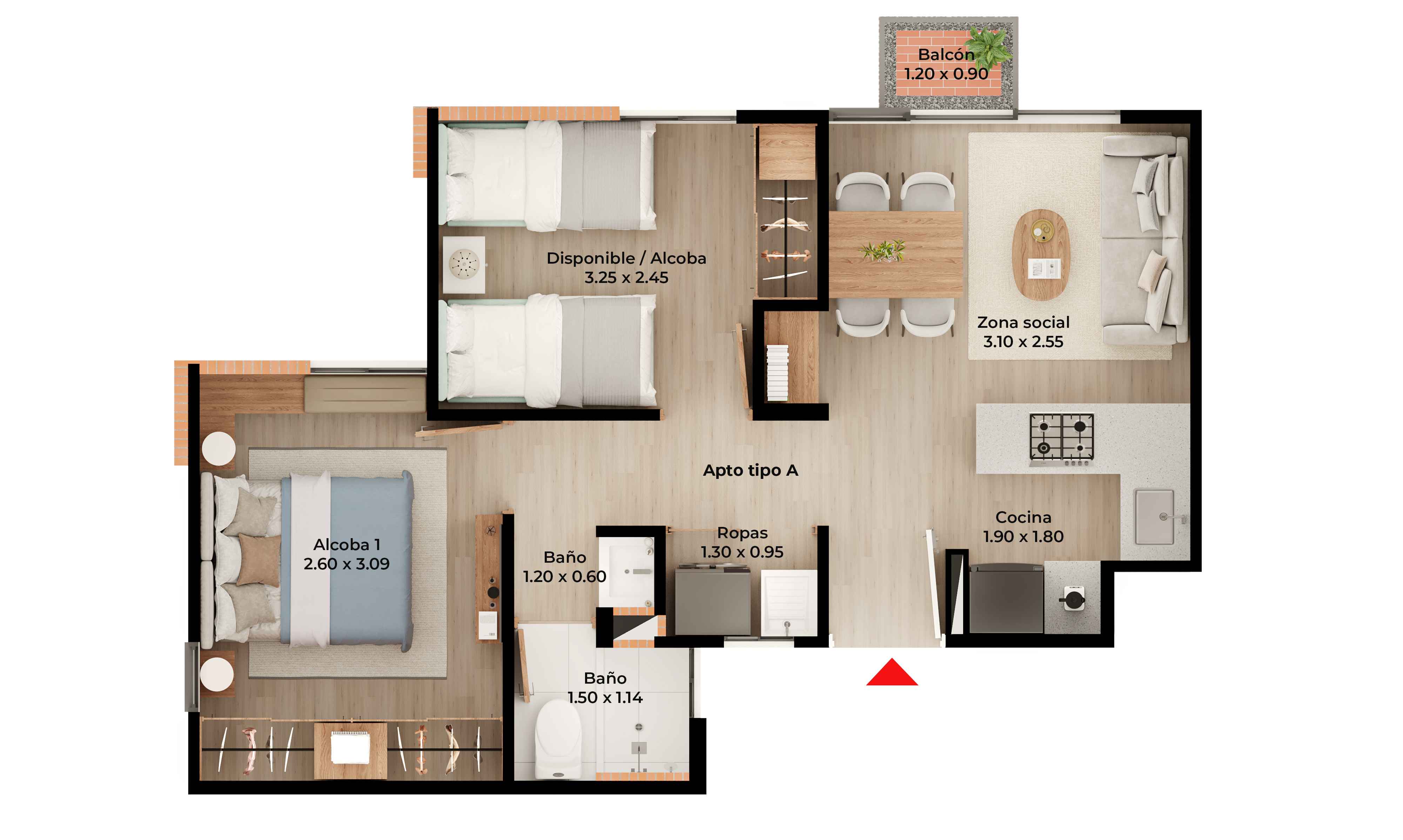 Proyectos Vivienda Nueva Gorrión Apartamento en venta Cundinamarca Soacha El Altico 40 m2 Habitaciones 2 Baños 1 Garajes 0 Precio $159800000