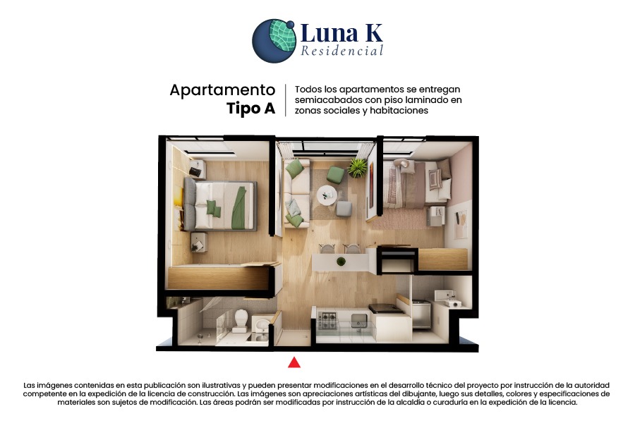 Proyectos Vivienda Nueva Luna K Residencial Apartamento en venta Cundinamarca Bogotá San Antonio 39 m2 Habitaciones 2 Baños 1 Garajes 0 Precio $275400000