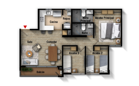 Proyectos Vivienda Nueva Verdemonte Apartamento en venta Cundinamarca La Calera Calera Gardens 70 m2 Habitaciones 3 Baños 2 Garajes 1 Precio $495000000