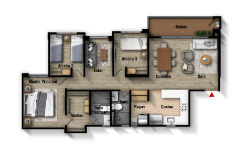 Proyectos Vivienda Nueva Verdemonte Apartamento en venta Cundinamarca La Calera Calera Gardens 88 m2 Habitaciones 3 Baños 2 Garajes 1 Precio $674000000