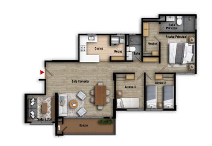 Proyectos Vivienda Nueva Verdemonte Apartamento en venta Cundinamarca La Calera Calera Gardens 89 m2 Habitaciones 3 Baños 2 Garajes 1 Precio $629000000