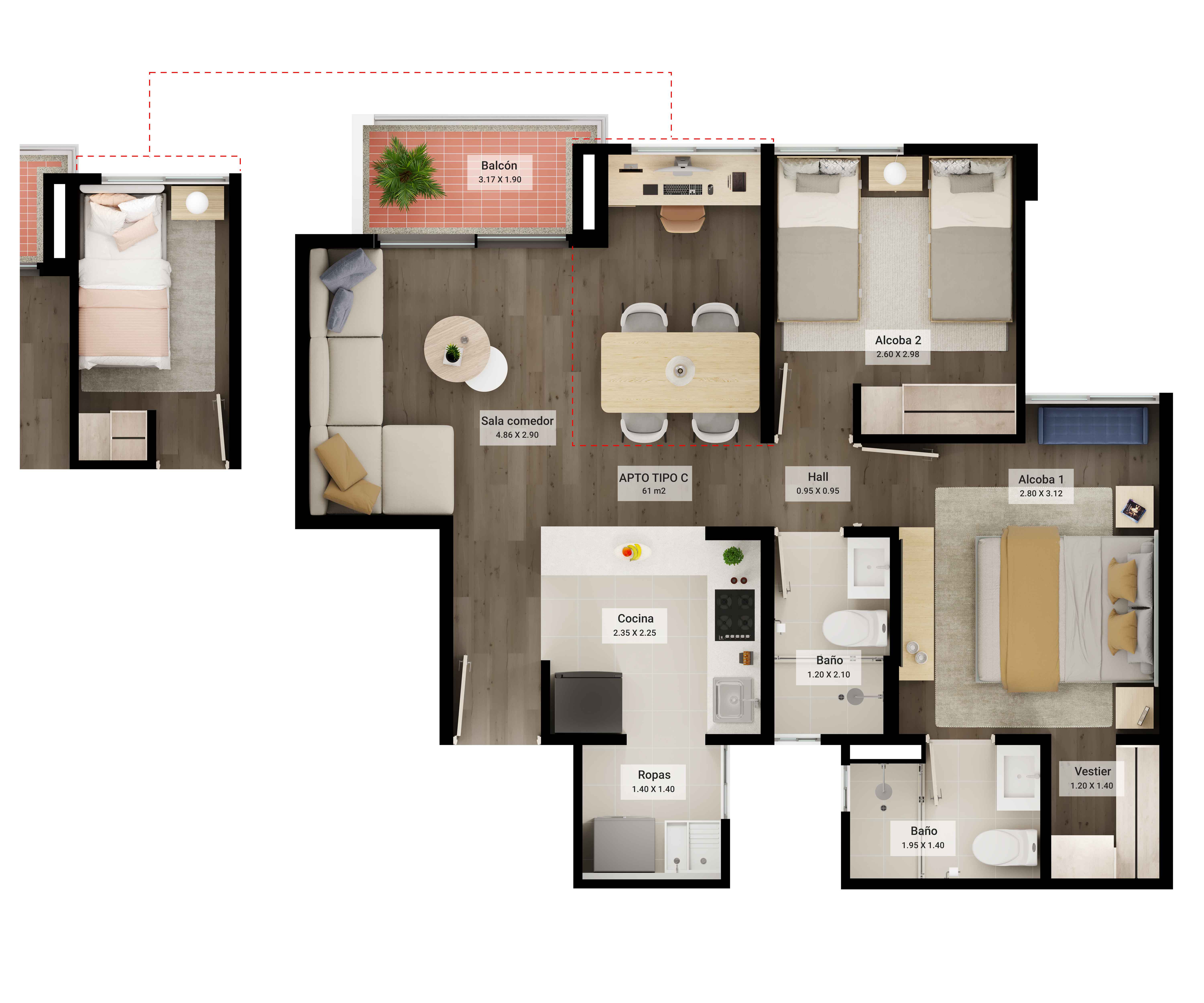 Proyectos Vivienda Nueva Cerezo Apartamento en venta Cundinamarca Mosquera Reserva De Alcalá 61 m2 Habitaciones 2 Baños 2 Garajes 1 Precio $415000000